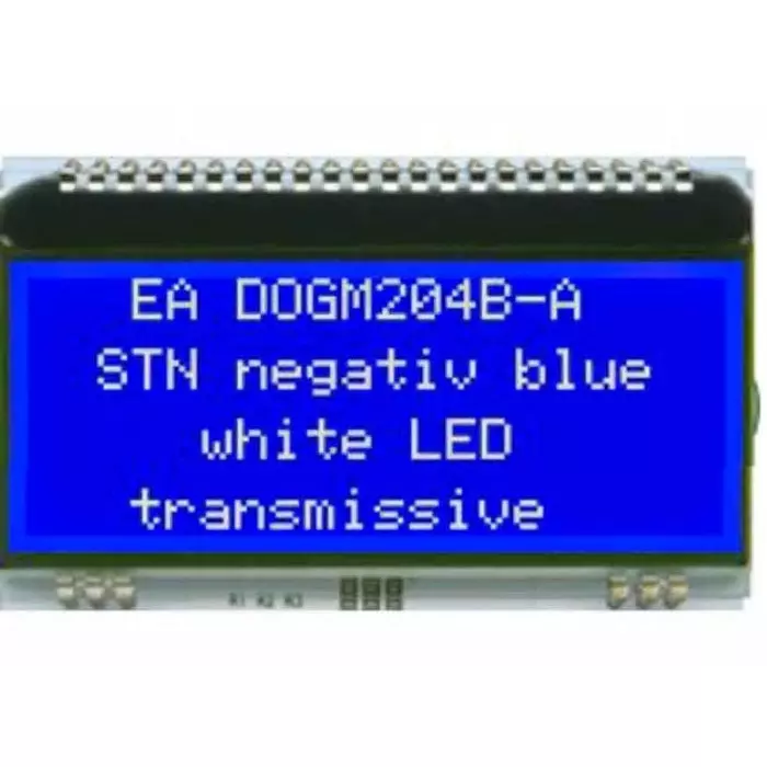 Display Visions LCD Display 3.3 V 250 µA I2C, SPI Interface STN Display Matrix Technology, EA DOGM204B-A