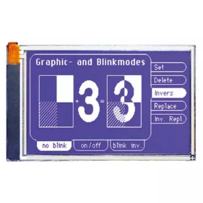Display Visions Graphic LCD Display Blue White on Transflective, EA eDIP240B-7LWTP