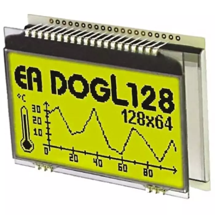 Display Visions Graphic LCD Display Yellow-Green Reflective, EA DOGL128L-6 (Pack of 16 Pcs)