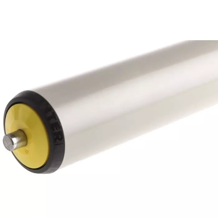 Interroll PVC Round Conveyor Roller Spring Loaded 50mm Dia. x 500mm L Steel 10mm Spindle 530mm Overall Length, 11ELSAAJAC - 500