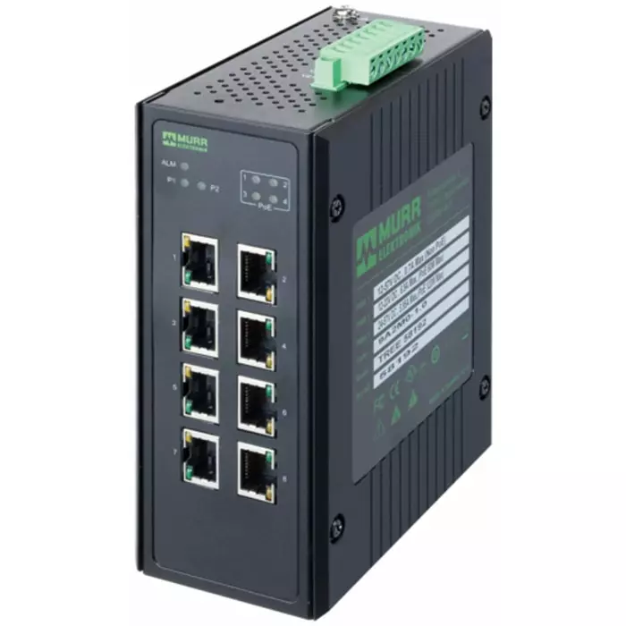 Murrelektronik Limited 58 Series DIN Rail Mount Network Hub 8 RJ45 Ports 24V DC, 58192