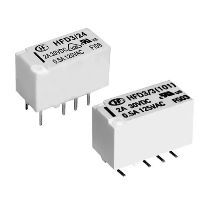 Hongfa Europe GMBH HFD3 Series Signal Relay PCB Mount 2 Pole 12V DC 2A Switching Current, HFD3/12-L2 (Pack of 40 Pcs)