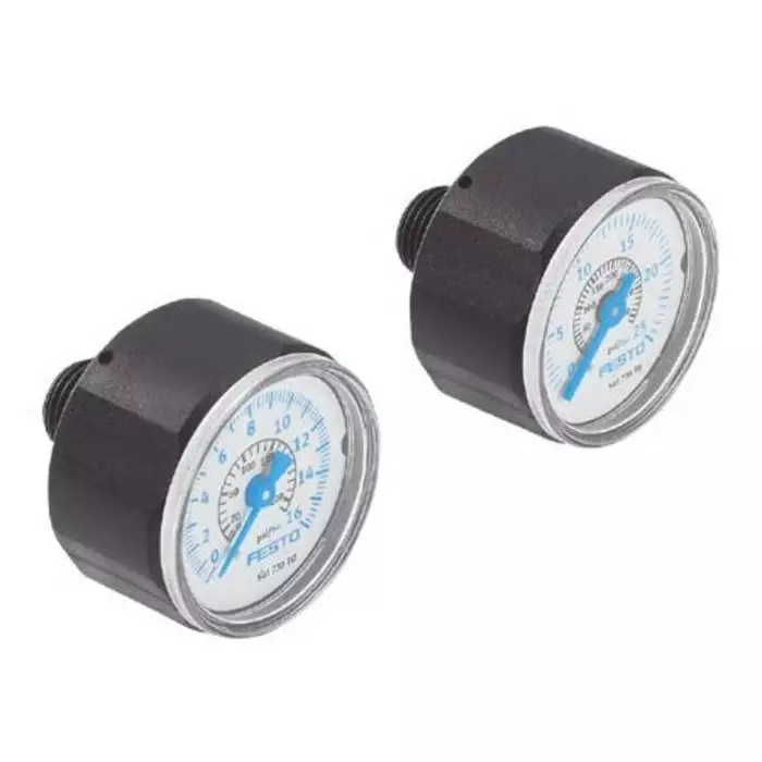 FESTO Analogue Bourdon Tube Pressure Gauge R 1/4 16 Bar 27 mm Outside Diameter, DPA-40-16-MA-SET