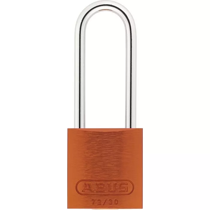 ABUS 72/30 Key Weatherproof Aluminium Steel Safety Padlock 4.4 mm Shackle 32.2 mm Body, 72/30HB50 Orange
