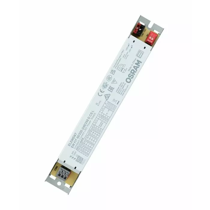 OSRAM LEDVANCE LED Driver 90-175V Output 61.2W Output 350mA Output Constant Current, EM-FIT-60/220-240/350-D-CS-L