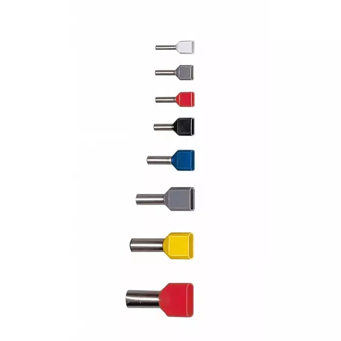SES Sterling PLIO Insulated Crimp Bootlace Ferrule 8mm Pin Length 2.35mm Pin Diameter 2 x 1mm² Wire Size Red, 6490230000