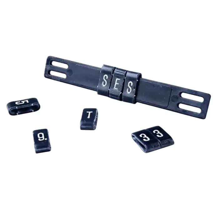 SES Sterling PLIO M-65 PP MDE Slide On Cable Markers White on Blue Pre-printed 9-109 mm Cable, 03680100093K