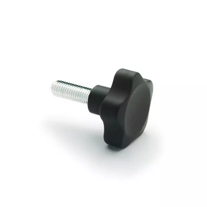 Elesa Polyamide Based Technopolymer Star Knob Black M6 Threaded Mount 35 mm, 166176