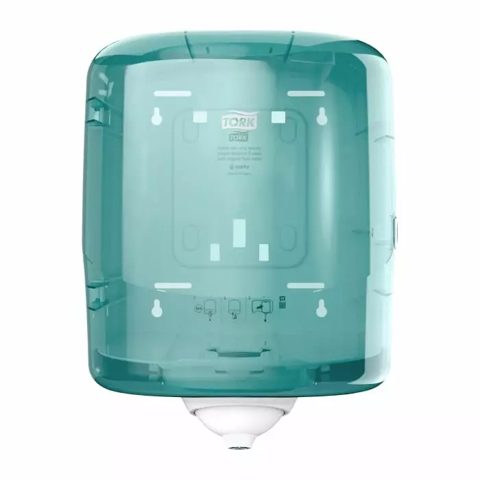 Tork Paper Towel Dispenser Wall Mounting Plastic White & Turqoise 239x331x255 mm, 473180