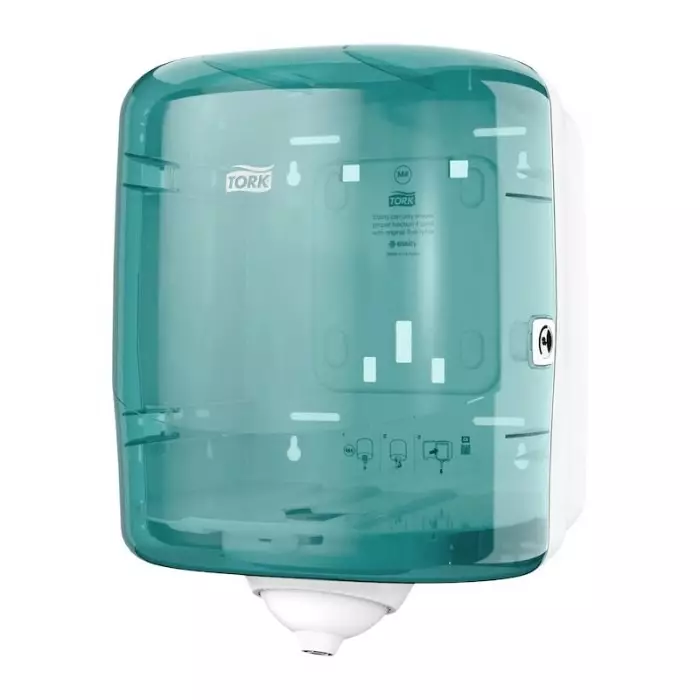 Tork Paper Towel Dispenser Wall Mounting Plastic White & Turqoise 239x331x255 mm, 473180