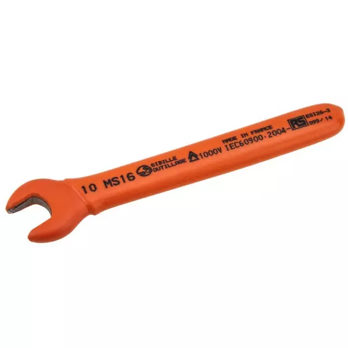 Penta Single Ended Open Spanner Chrome Vanadium Steel 10 mm Metric VDE/1000V, MS16RS-10