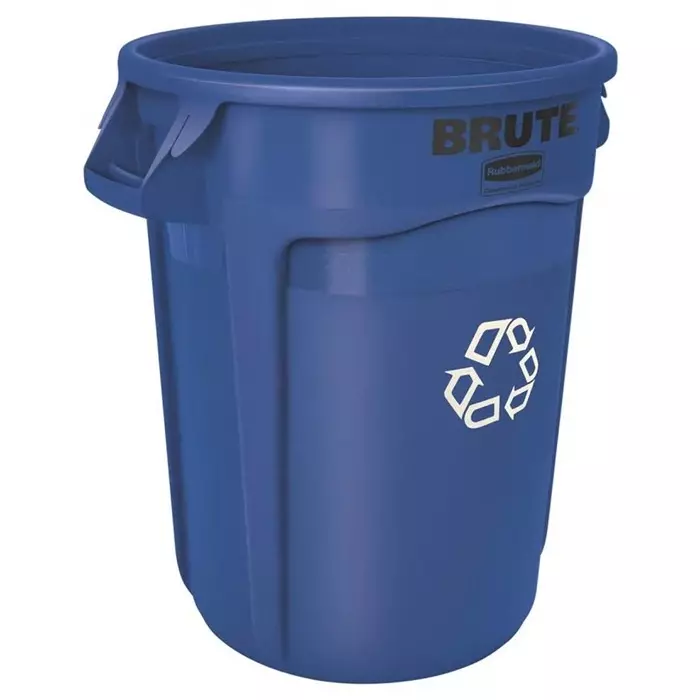 RUBBERMAID Brute Vented 32gal Blue Polypropylene Waste Bin, FG263273BLUE