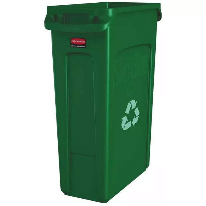 RUBBERMAID Slim Jim 23gal Green Polypropylene Waste Bin, FG354007GRN