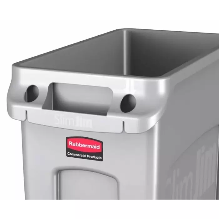 RUBBERMAID Slim Jim 23gal Green Polypropylene Waste Bin, FG354007GRN