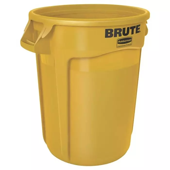 RUBBERMAID Brute 121L Yellow PE Waste Bin, FG263200YEL