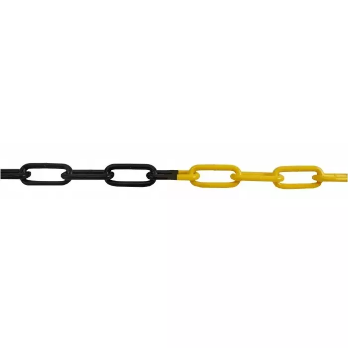 RS PRO Steel Chain Barrier, Black & Yellow