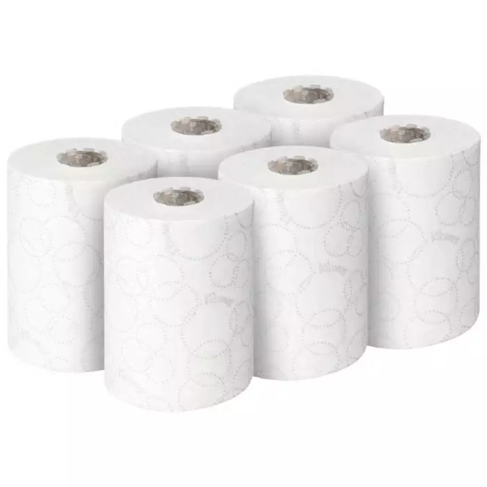Kimberly-Clark Kleenex Ultra Slimroll Rolled White Hand Towels 198mm 2-Ply 400 Sheets, 6781