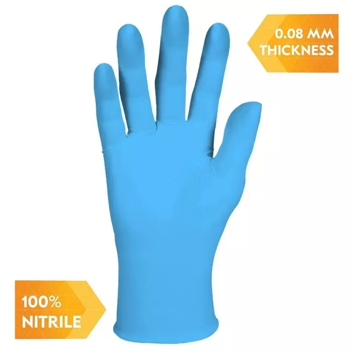 Kimberly-Clark G10 Blue Powdered Nitrile Disposable Gloves Size S 1000 per Pack, 54332