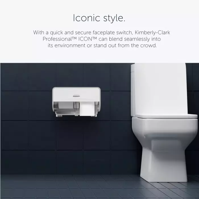 Kimberly-Clark Silver Plastic Toilet Roll Dispenser 32.39x18.42x21.27 mm, 53655