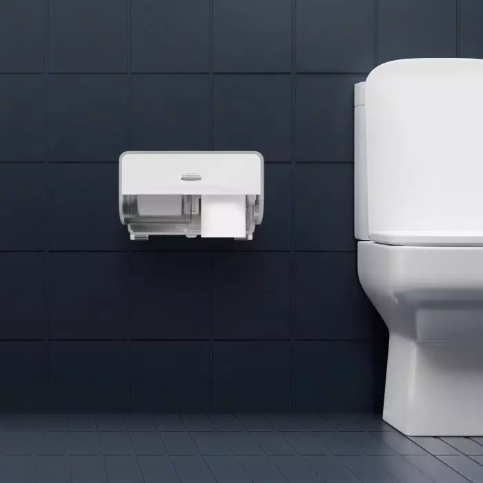 Kimberly-Clark Silver Plastic Toilet Roll Dispenser 32.39x18.42x21.27 mm, 53655