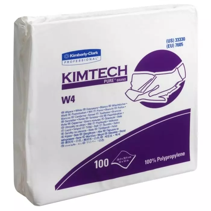 Kimberly-Clark Dry Cleaning Wipes White 100 Wipes 304 x 304mm for Clean Environments, Food Industry & Pharmaceutical, 7605