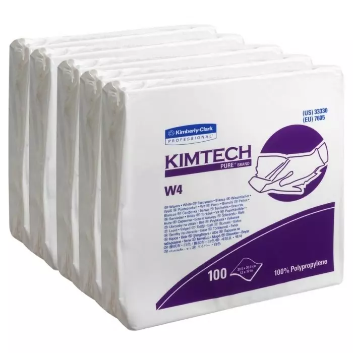 Kimberly-Clark Dry Cleaning Wipes White 100 Wipes 304 x 304mm for Clean Environments, Food Industry & Pharmaceutical, 7605