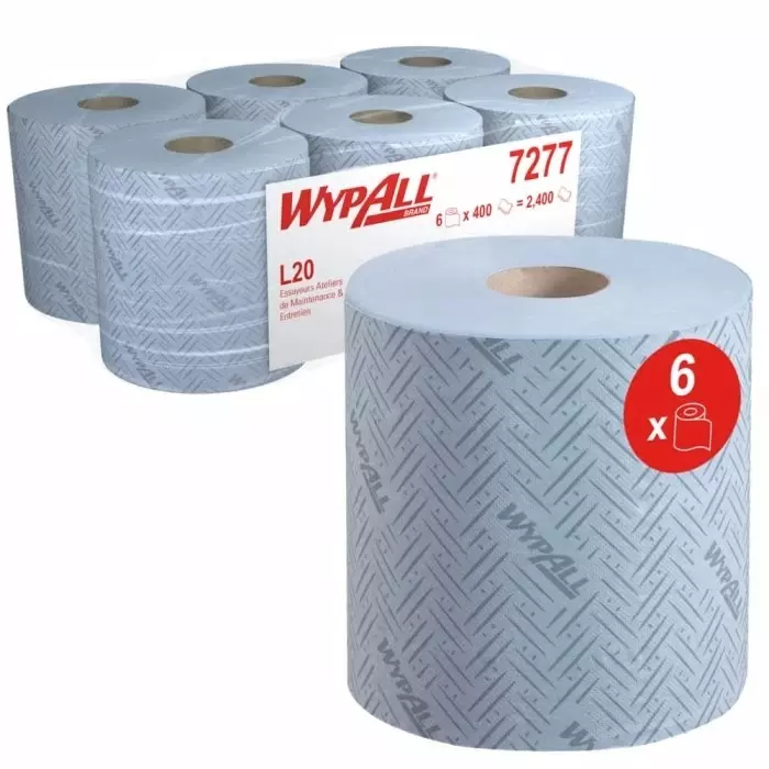 Kimberly-Clark WypAll Rolled Blue Paper Towel 380x195mm 2-Ply 400 Sheets, 7277
