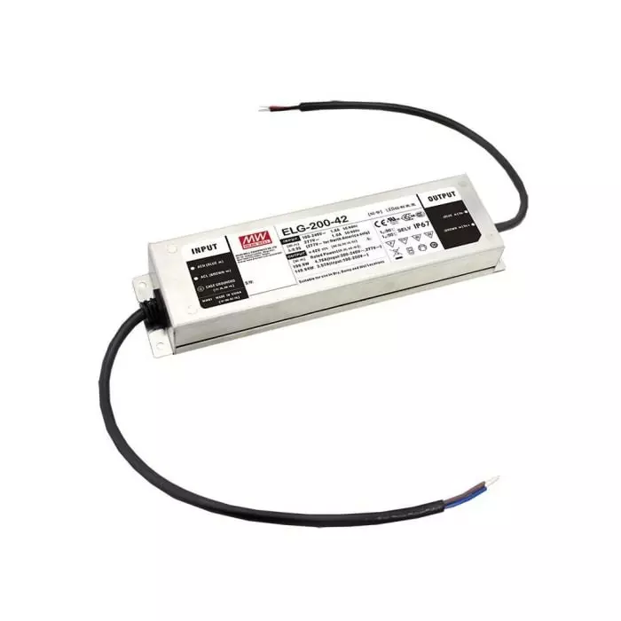 MEAN WELL LED Driver 24V Output 200W Output 8.4A Output Constant Current / Constant Voltage, ELG-200-24DA-3Y