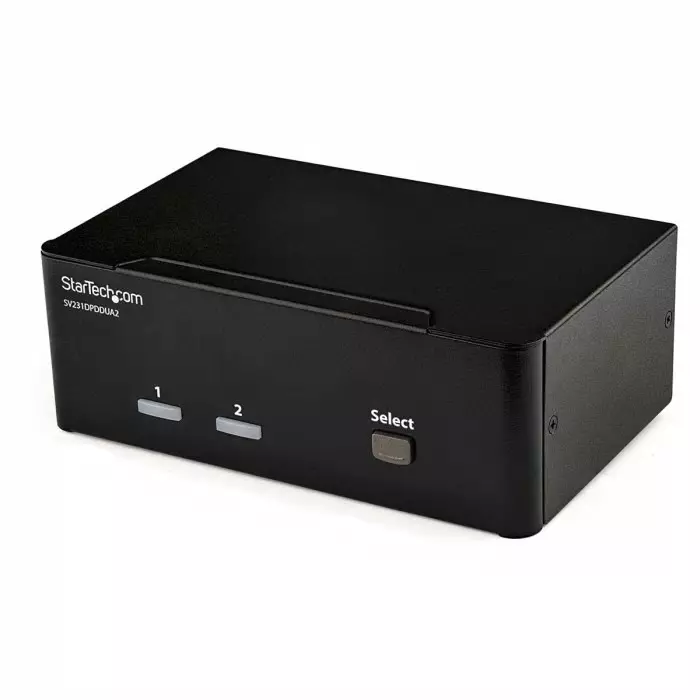 StarTech.com 2 Port Dual Monitor USB DisplayPort KVM Switch 3.5 mm Stereo 3840 x 2160 Maximum Resolution, SV231DPDDUA2