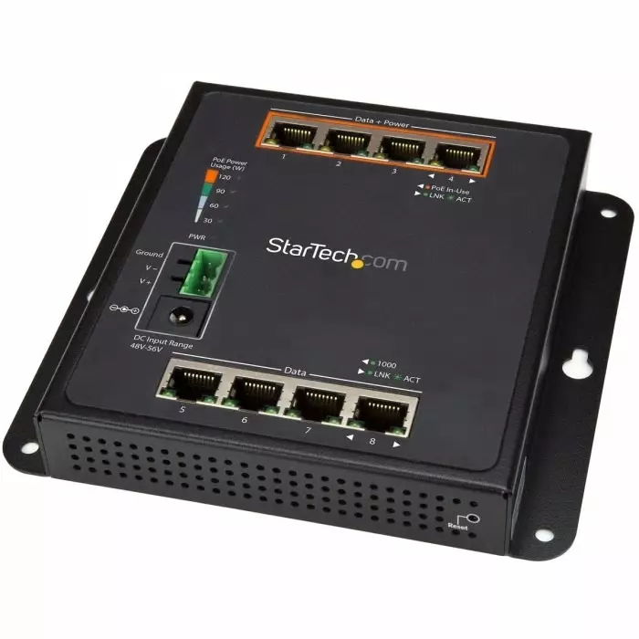 StarTech.com Managed 8 Port Ethernet Switch With PoE M, IES81GPOEW