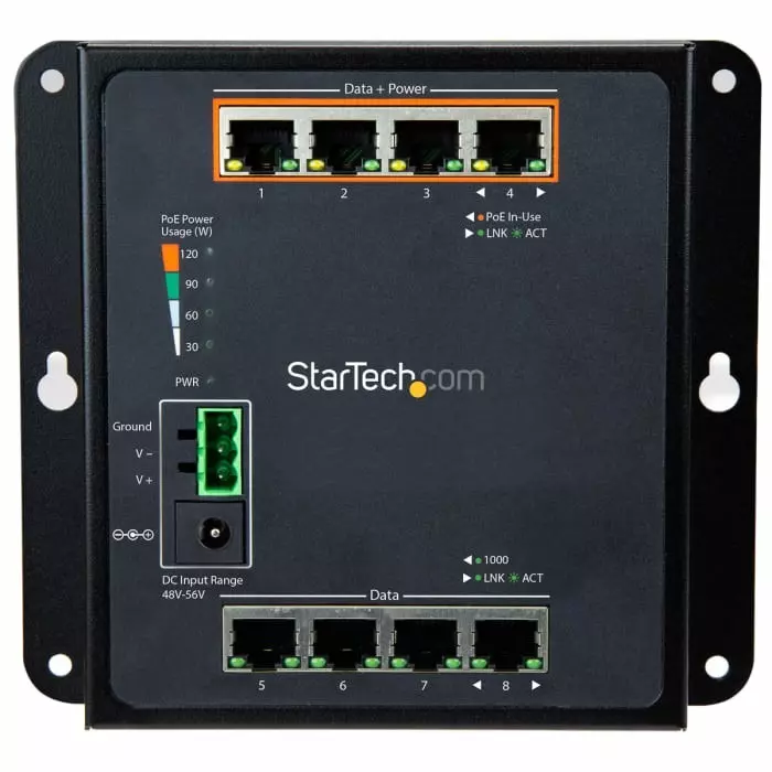 StarTech.com Managed 8 Port Ethernet Switch With PoE M, IES81GPOEW