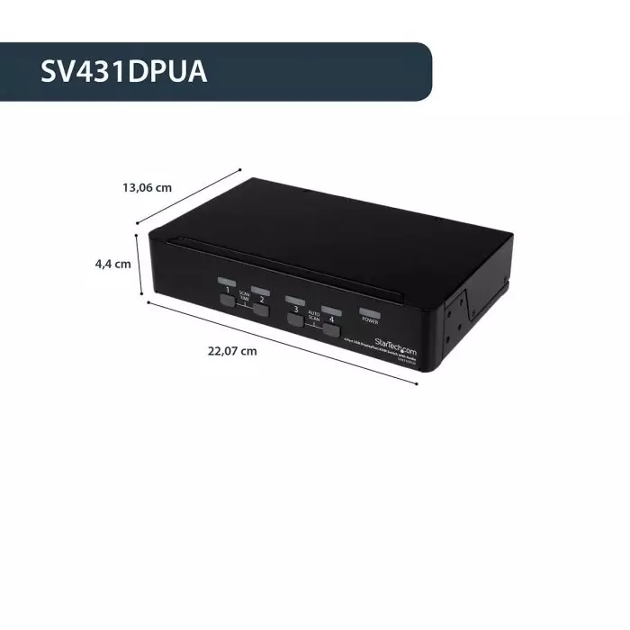 StarTech.com 4 Port USB DisplayPort KVM Switch 3.5 mm Stereo 2560 x 1600 Maximum Resolution, SV431DPUA