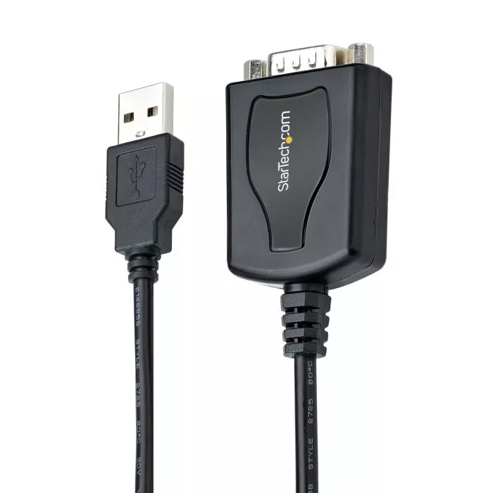 StarTech.com RS232 D Sub 9 Pin Male to USB A Male Converter Cable, 1P3FPC-USB-SERIAL
