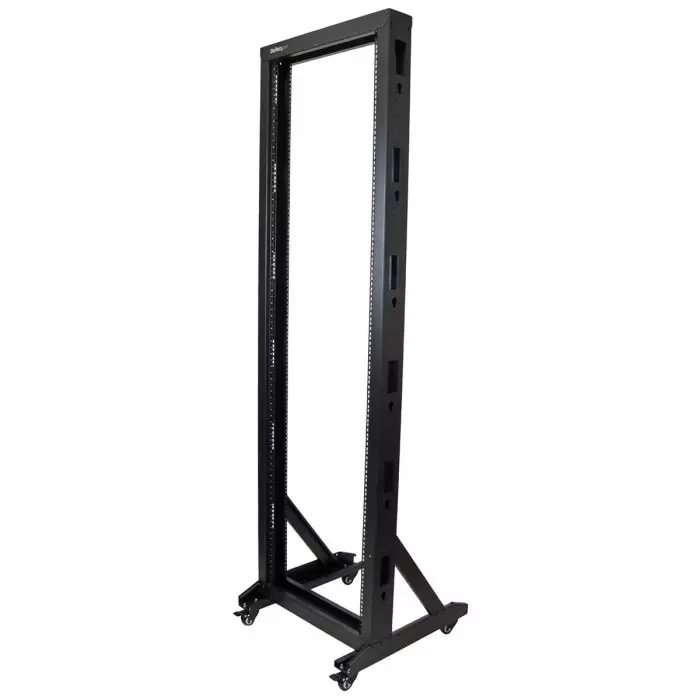StarTech.com Black 42U Steel Server Rack with 2-Post Frame, 2POSTRACK42