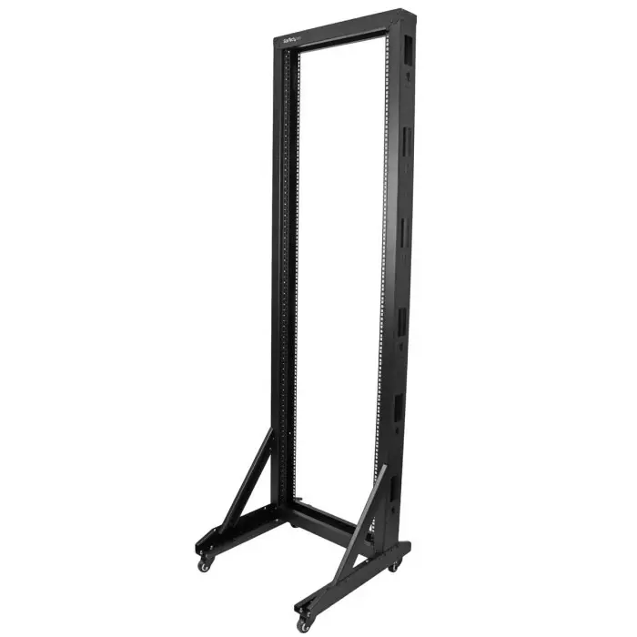 StarTech.com Black 42U Steel Server Rack with 2-Post Frame, 2POSTRACK42
