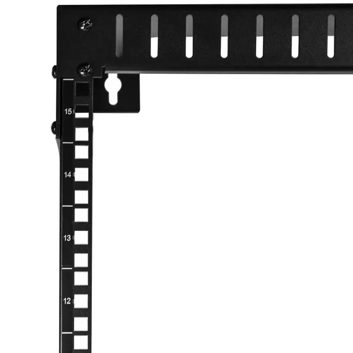 StarTech.com Black 15U Steel Server Rack with 2-Post Frame, RK15WALLO