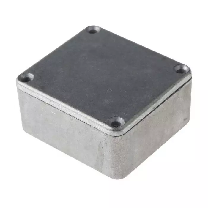 RS PRO Silver Die Cast Aluminium Enclosure Silver Lid 60 x 54.9 x 30 mm