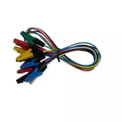 Teishin Electric Crocodile Clip Lead Black Blue Green Red White Yellow 500 mm Lead Length, TLA-22