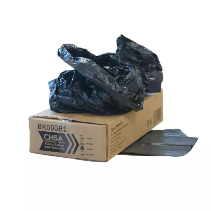 Cromwell Polythene Black Polythene Refuse Sack 90L Capacity 200 per Pac kAge, BK090B1 (Pack of 200)