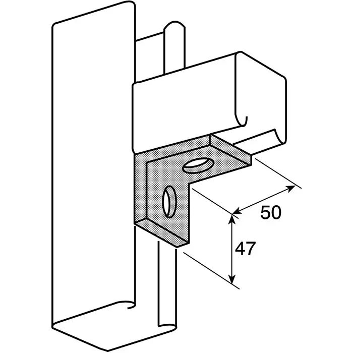 Unistrut Enclosure Steel, 40x47x50 mm, 2 Holes, P 1026 (Pack of 10)