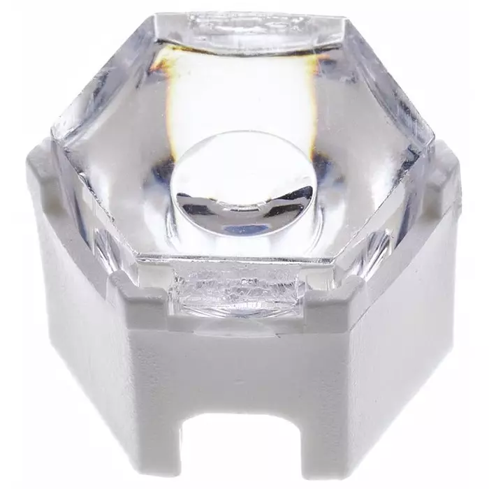 Polymer Optics Lens Assembly LED Lens & Holder, 14.9x12.9x11.35 mm, 17.55x15.2x11.37 mm Dimensions, 6° Viewing Angle, 120/127 (Pack of 100)