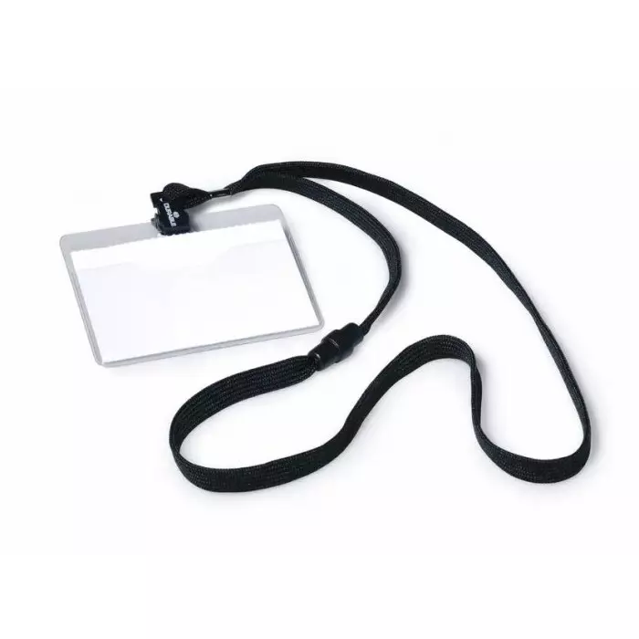 Durable ID Card Holder Name Badge Black, 95 mm Width, 813901 (Pack of 10)