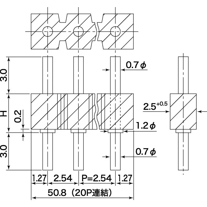 Mac8 ml 20 Way 1 Row Straight Pin Header, ML-30-20P