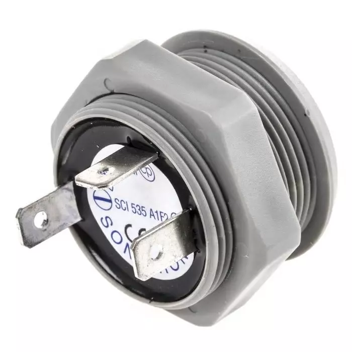 Sonitron 77dB Through Hole Multifunction Internal Piezo Buzzer 36.5x26 mm 5 V DC Min 35 V DC Max, SCI535A1 F2