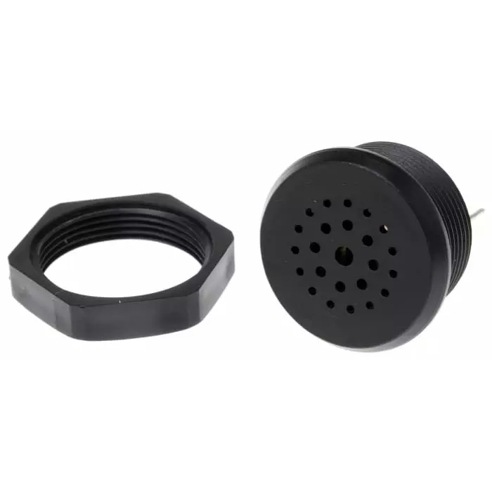 Sonitron 94dB Panel Mount Continuous Internal Piezo Buzzer 36.5x19 mm 3.5 V DC Min 9 V DC Max, SP27 GREY