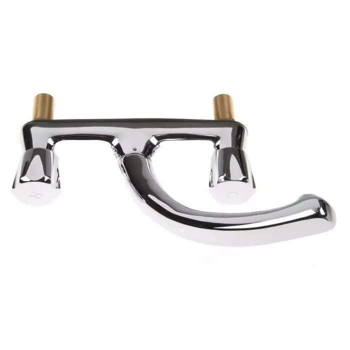 Pegler Yorkshire Chrome Plated Brass Twist Handle Dual Flow Sink Mixer 1/2in, 436001