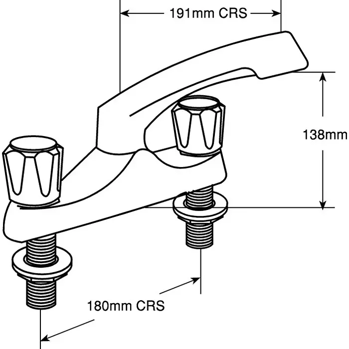 Pegler Yorkshire Chrome Plated Brass Twist Handle Dual Flow Sink Mixer 1/2in, 436001