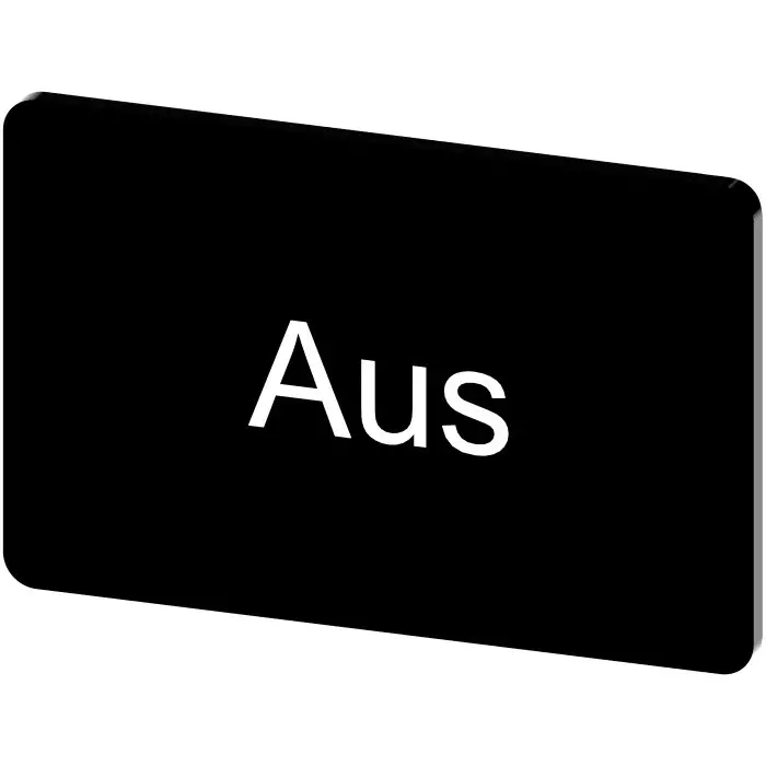 Siemens Labeling Plate, Aus, 3SU1900-0AD16-0AC0
