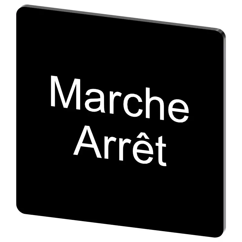 Siemens Labeling Plate, Marche Arrêt, 3SU1900-0AE16-0GU0