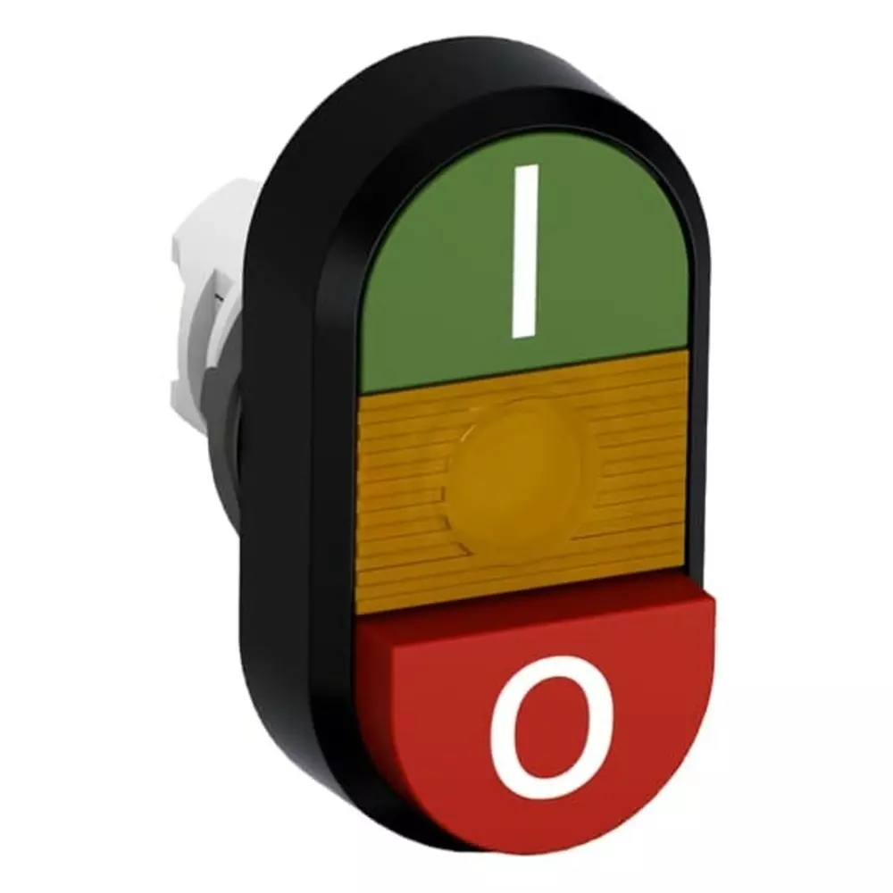 ABB MPD13 Series Green, Red Momentary Push Button Head, 22.5mm Cutout, 1SFA611142R1103